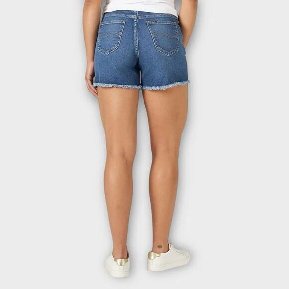 Lee Women's High-Rise A Line Cut Off Jean Short Proper Grammar Size 14 - Picture 3 of 5